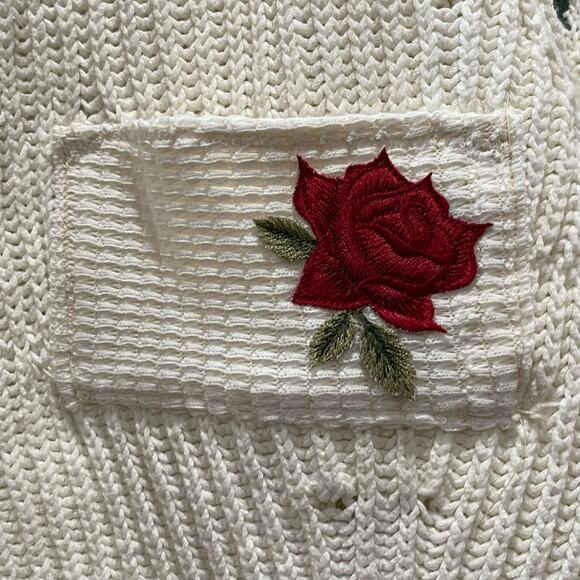 PHILOSOPHY DI LORENZO SERAFINI Floral Embroidery Sweater Size Small - Picture 4 of 8